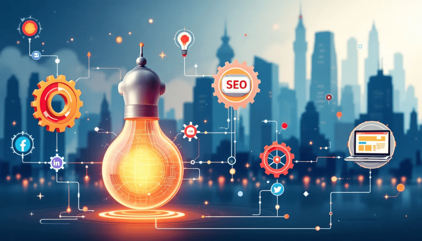 An illustration showcasing the synergy between content marketing and SEO.